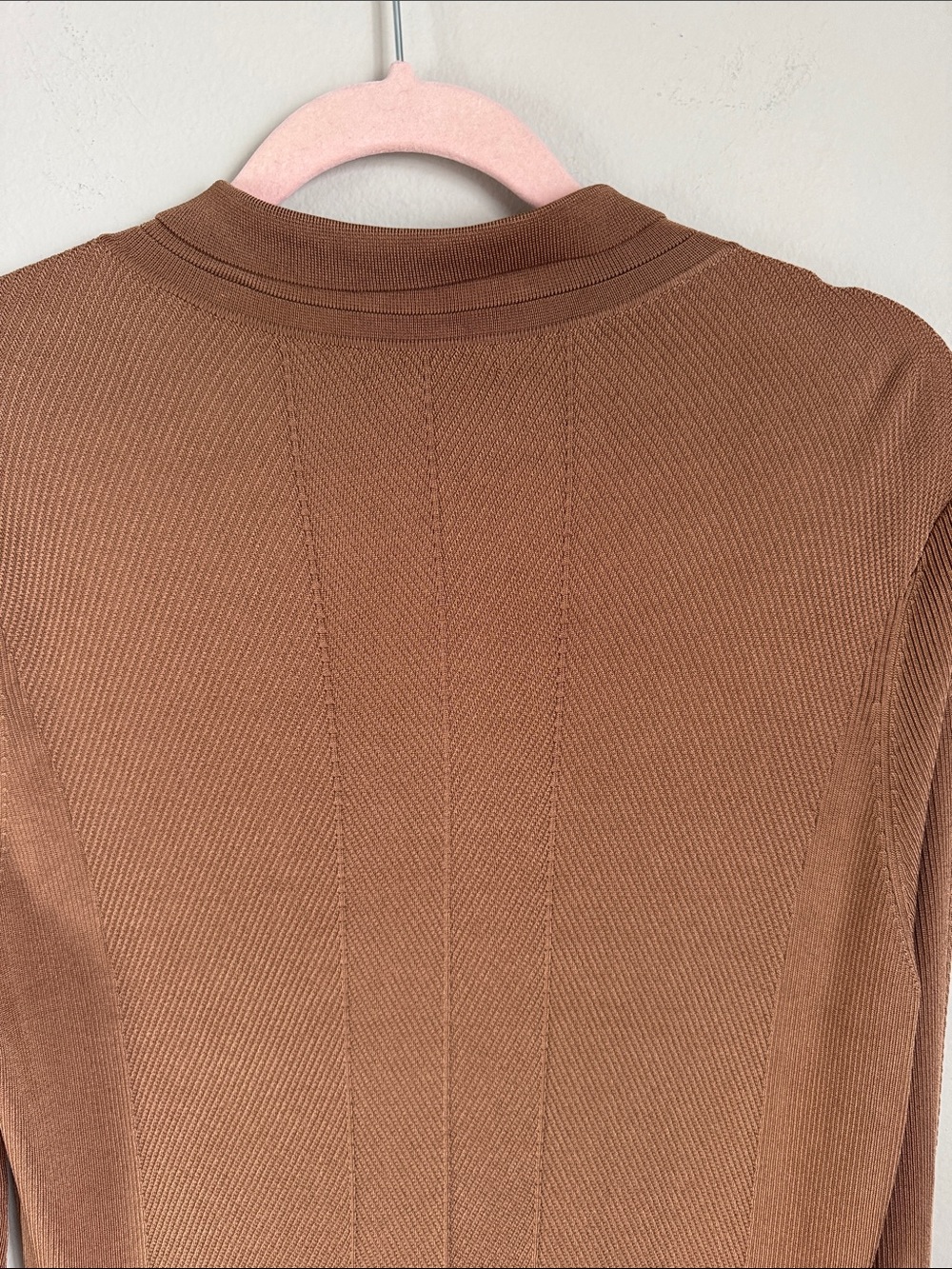 Rag & Bone Ribbed Knit Midi Shirt Dress Brown Size L Quiet Luxury - Picture 10 of 10